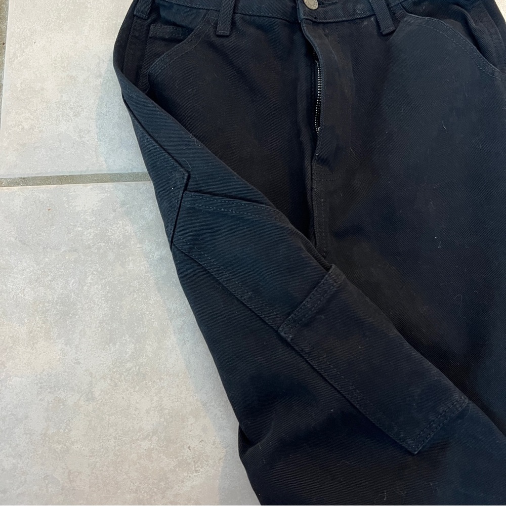 J. Galt Black Carpenter High Waisted Straight Leg Utility Jeans Size Small - Picture 3 of 9
